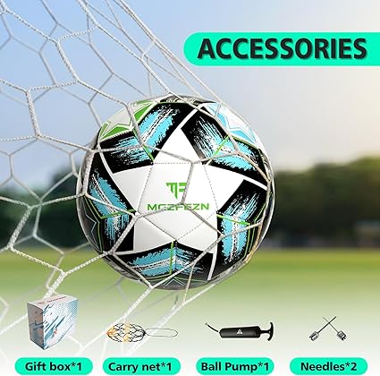 MGZFEZN Soccer Ball with Net Bag and 2 Needle - Image 2