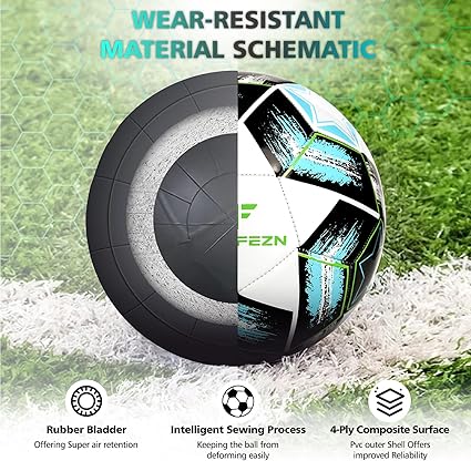 MGZFEZN Soccer Ball with Net Bag and 2 Needle - Image 4