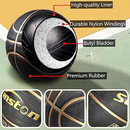 Senston Outdoor/Indoor Rubber Basket Ball with Pump - Image 4