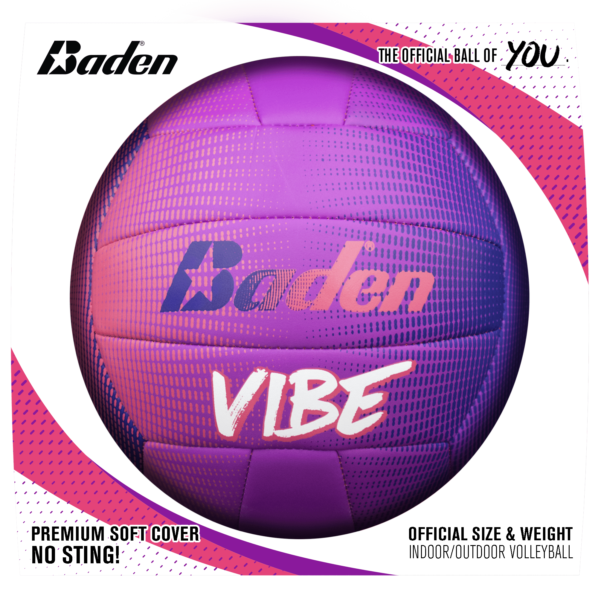Baden Vibe Cushioned Leather Volleyball Purple/Pink - Image 3